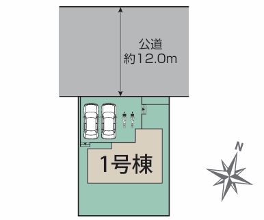八王子市北野台2丁目の新築戸建ての区画図の写真