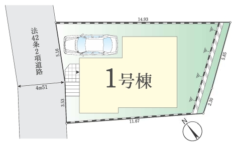 八王子市緑町の新築戸建ての区画図の写真