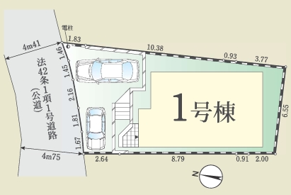 八王子市緑町の新築戸建ての区画図の写真