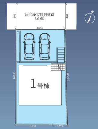 八王子市長沼町の新築戸建ての区画図の写真