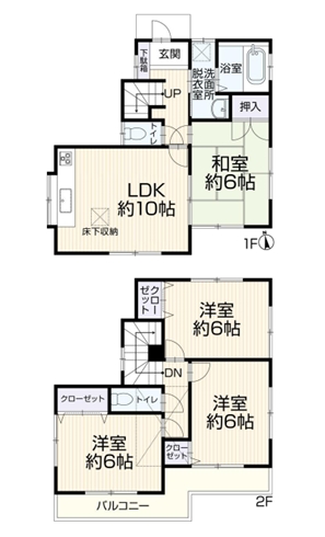 八王子市中野上町3丁目の中古戸建ての間取図の写真