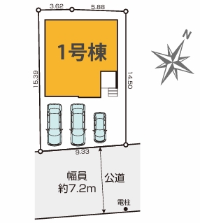 八王子市並木町の新築戸建ての区画図の写真