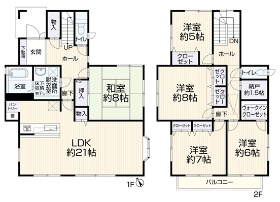 八王子市西片倉3丁目の中古戸建ての間取図の写真