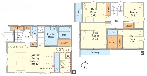 八王子市散田町4丁目の新築戸建ての間取図の写真