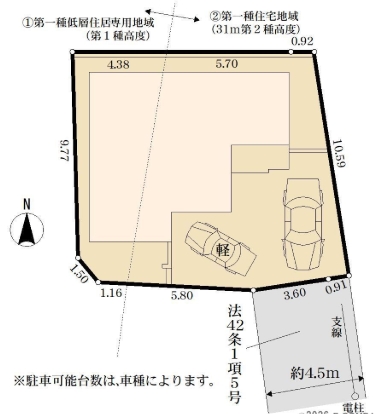 町田市本町田の新築戸建ての区画図の写真