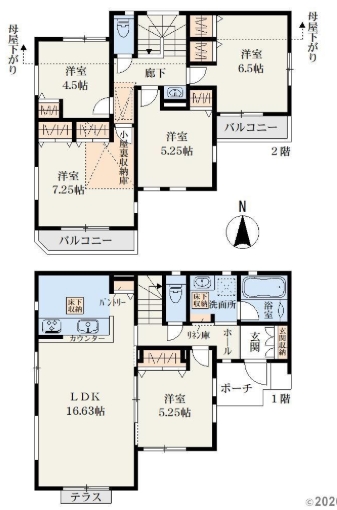 町田市本町田の新築戸建ての間取図の写真