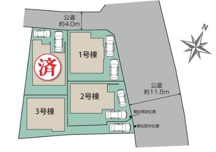 相模原市中央区田名の新築戸建て2号棟の区画図の写真