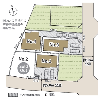 相模原市緑区町屋4丁目の新築戸建て3号棟の区画図の写真