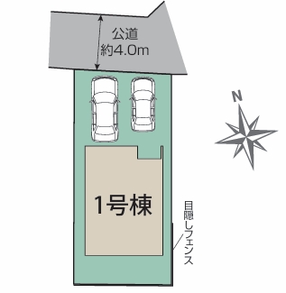 相模原市中央区淵野辺本町5丁目の新築戸建ての区画図の写真