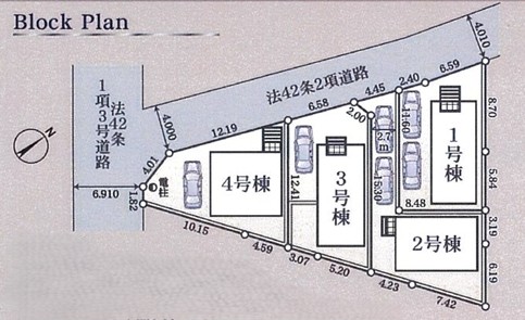 相模原市中央区上矢部3丁目の新築戸建て2号棟の区画図の写真