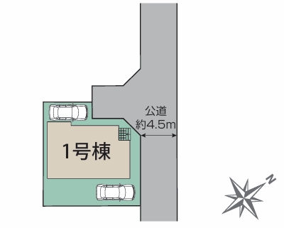 相模原市中央区田名の新築戸建ての区画図の写真