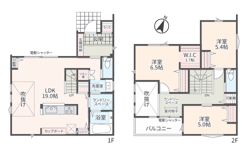 相模原市中央区横山台2丁目の新築戸建て2号棟の間取図の写真