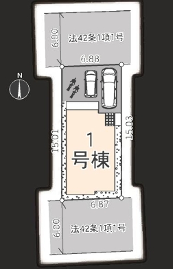 相模原市中央区陽光台1丁目の新築戸建ての区画図の写真
