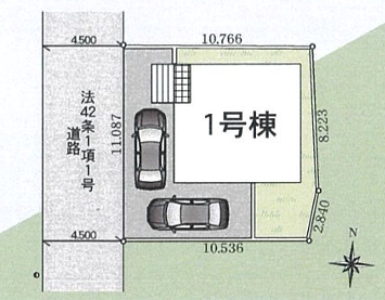 相模原市緑区相原2丁目の新築戸建ての区画図の写真