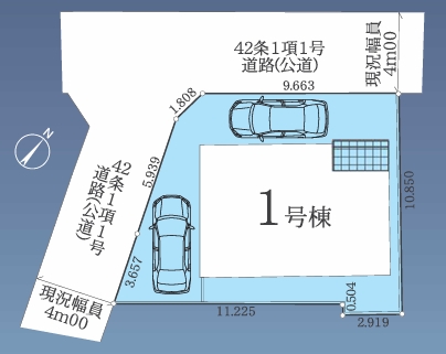 相模原市南区東大沼4丁目の新築戸建ての区画図の写真
