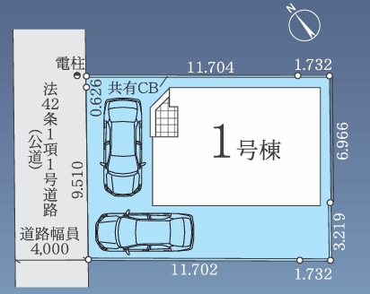 相模原市南区西大沼1丁目の新築戸建ての区画図の写真