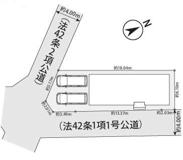 相模原市南区西大沼2丁目の新築戸建ての区画図の写真