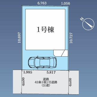 相模原市南区大野台5丁目の新築戸建ての区画図の写真