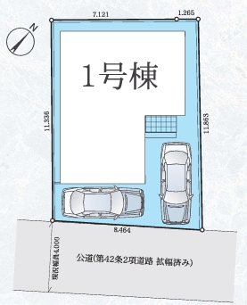 相模原市南区大野台7丁目の新築戸建ての区画図の写真
