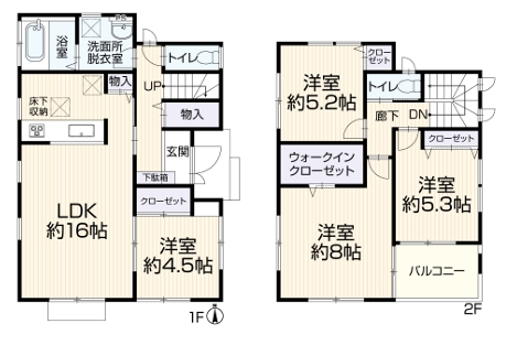 町田市上小山田町の中古戸建の間取図の写真
