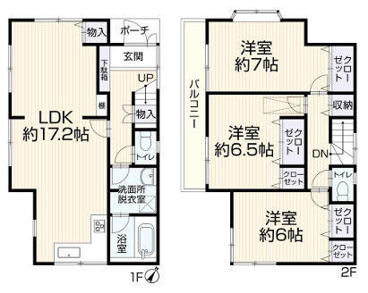 町田市上小山田町の中古戸建の間取図の写真