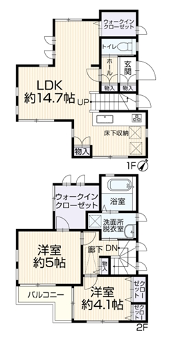 町田市南つくし野1丁目の中古戸建ての間取図の写真