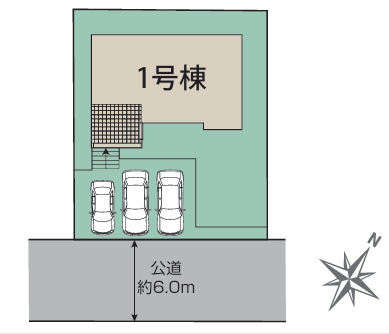 町田市能ヶ谷7丁目の新築戸建ての区画図の写真