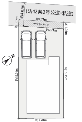 町田市小山町の新築戸建ての区画図の写真