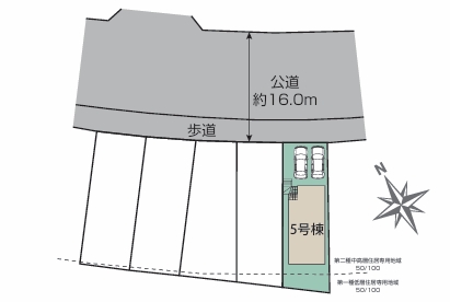 町田市鶴川1丁目の新築戸建ての区画図の写真