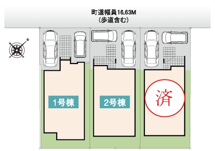 町田市鶴川4丁目の新築戸建て1号棟の区画図の写真
