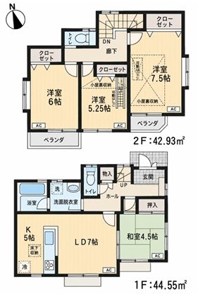 町田市図師町の中古戸建の間取図の写真
