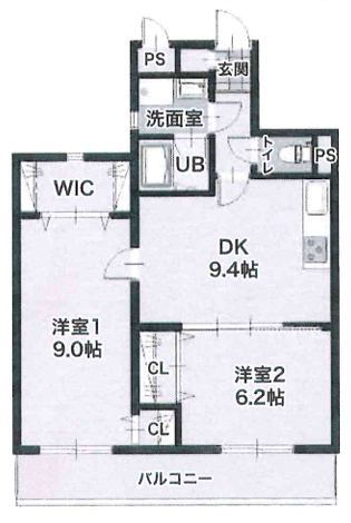 相模原市中央区共和4丁目中古マンションの間取図の写真