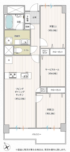 相模原市中央区相模原4丁目中古マンションの間取図の写真