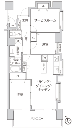 相模原市中央区相模原5丁目中古マンションの間取図の写真