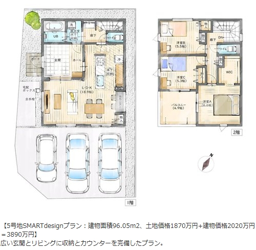 相模原市中央区田名土地区画5の間取図の写真