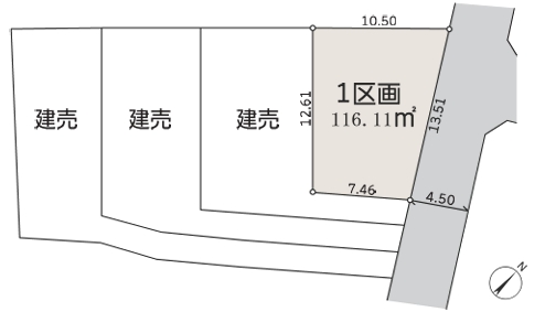 相模原市中央区田名土地の区画図の写真