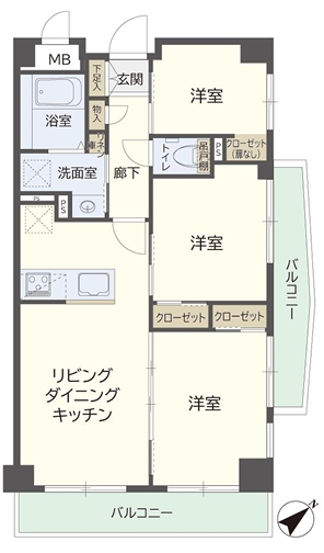 相模原市中央区矢部4丁目中古マンションの間取図の写真