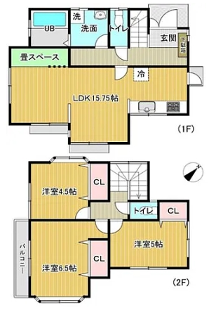 相模原市緑区大島の中古戸建ての間取図の写真