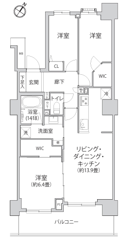 相模原市緑区大山町中古マンションの間取図の写真