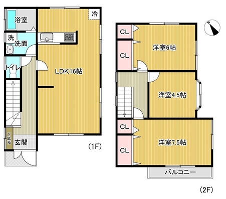 相模原市緑区下九沢の中古戸建ての間取図の写真