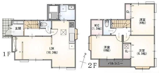 相模原市南区御園5丁目の中古戸建ての間取図の写真