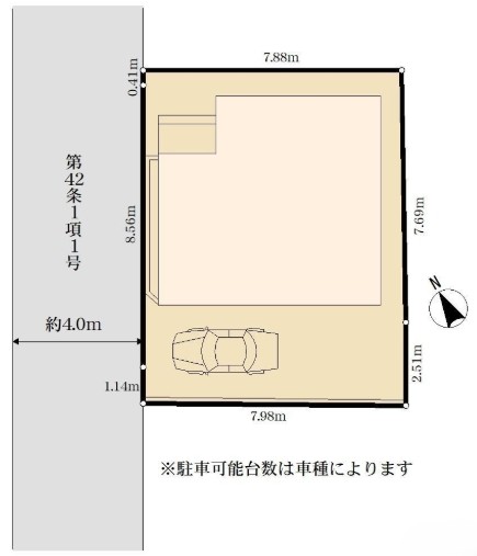相模原市南区西大沼2丁目の新築戸建ての区画図の写真
